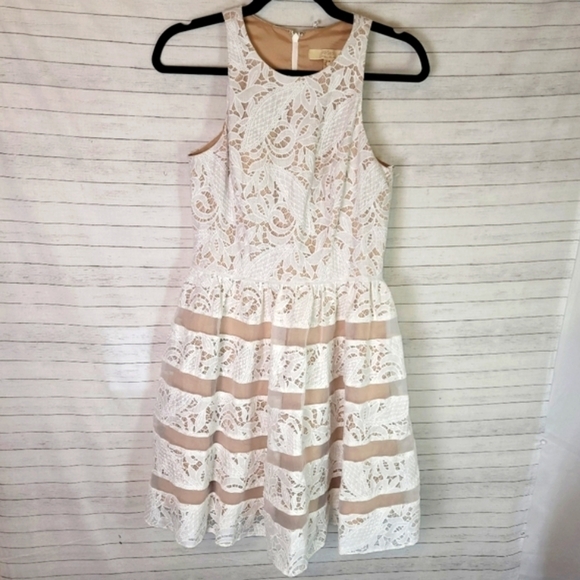 Aidan by Aidan Mattox Sleeveless Lace Fit & Flare Cocktail Party Dress, sz 4 - Picture 4 of 16